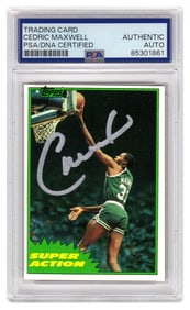 cedric maxwell signed celtics 1981-82 topps