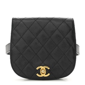 Chanel Caviar Quilted Flap Waist Belt Bag 75 30 Black