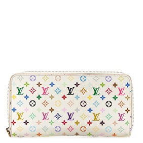Louis Vuitton Monogram Multicolor Zippy Wallet White Litchi