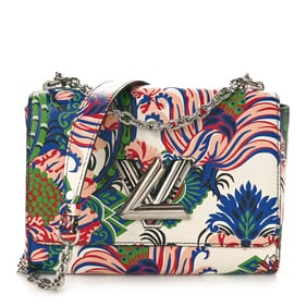 Louis Vuitton Epi Floral Twist Shoulder Bag MM Flower Green Pink