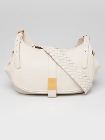 Bottega Veneta White Smooth Leather Saddle Shoulder Bag