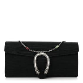 Gucci Grosgrain Satin Small Dionysus Shoulder Bag Black