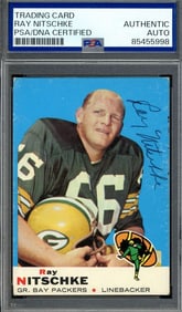 ray nitschke PSA DNA vintage signed