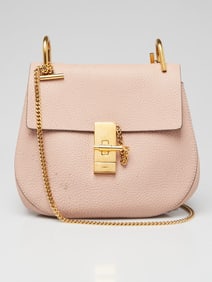 Chloe Pink Pebbled Leather Small Drew Bag