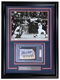 hank aaron signed framed atlanta braves
