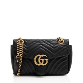 Gucci Matelasse Leather GG Marmont Small Flap Bag