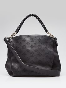 Louis Vuitton Black Monogram Mahina Leather Babylone Chain BB Bag