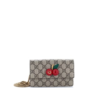 Gucci Cherries Wallet on Chain GG Coated Canvas Mini