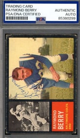 raymond berry PSA DNA vintage signed