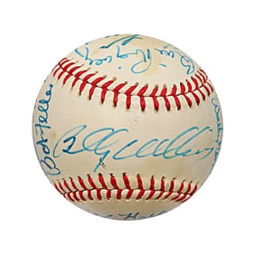 roger maris, thomson, feller multi signed