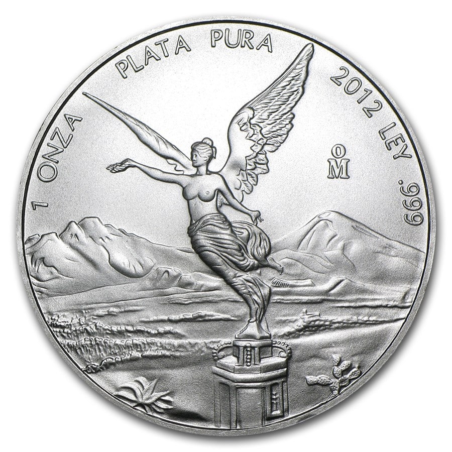 2012 Mexico 1 oz Silver Libertad BU: 2012 Mexico 1 oz Silver Libertad BU SKU no: RBJ66542 Year: 2012 Grade: Brilliant Unc Grade Service: None Denomination: 1 Onza Mint Mark: Mo - Mexico City Metal Content: 1 troy oz