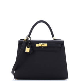 Hermes Kelly Handbag Noir Epsom with (1 of 8)
