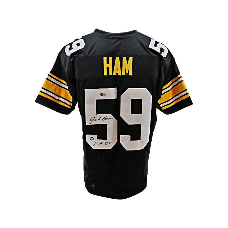 jack ham pittsburgh steelers autographed signed: jack ham pittsburgh steelers autographed signed inscribed "hof 88" pro-style jersey (beckett COA) Jack Ham Pittsburgh Steelers Autographed Signed Inscribed "HOF 88" Pro-Style Jersey (Beckett COA) SKU 