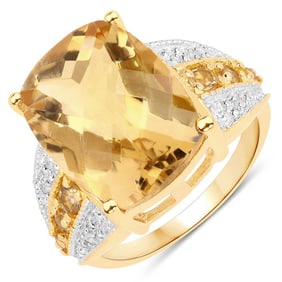 8.44 CT Genuine Citrine and White