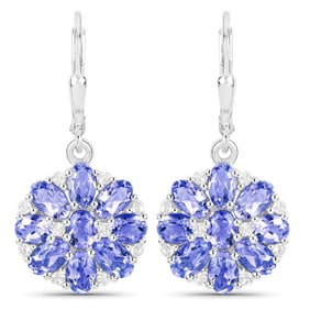 3.96 CT Genuine Tanzanite and White