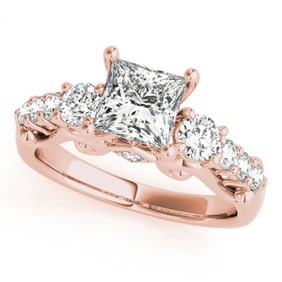 1.75 ctw VS/SI Diamond 3 Stone Princess Cut Ring 18k Rose Gold