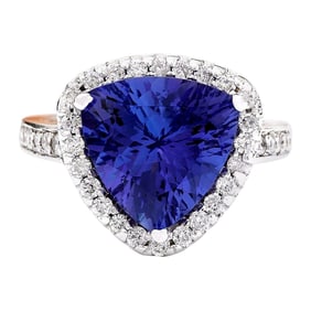Tanzanite Diamond Ring 14K White Gold