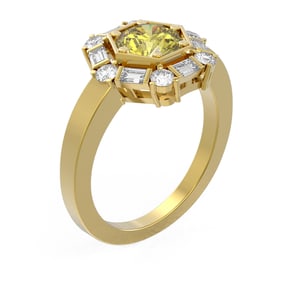 2.18 ctw Fancy Yellow Diamond Ring 18K Yellow Gold
