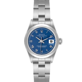 Rolex Date Blue roman Dial Smooth