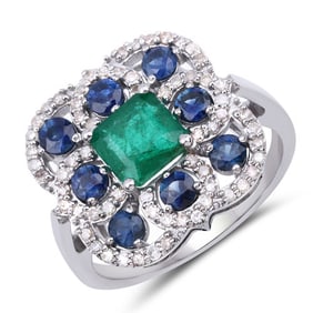 2.60 CT Genuine Blue Sapphire, Emerald