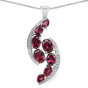 7.29 CT Genuine Rhodolite & White