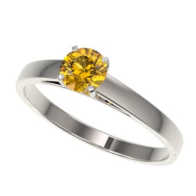0.50 ctw Certified Intense Yellow Diamond Engagment Ring 10k White Gold