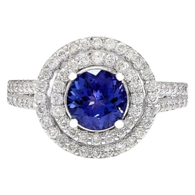 Tanzanite 14K White Gold Diamond Ring