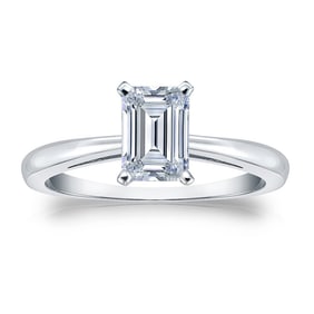 Natural 0.75 CTW Diamond Solitaire Ring 14K White Gold