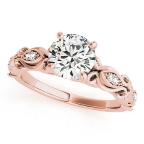 0.60 ctw Certified VS/SI Diamond Antique Ring 18k Rose Gold
