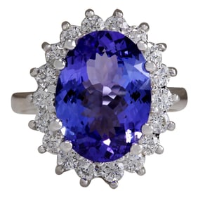 Tanzanite 14K White Gold Diamond Ring