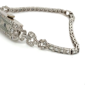 Art Deco Platinum Watch 2.40 TCW