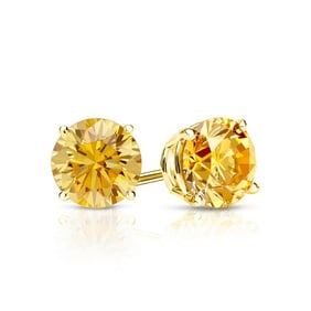 Natural 0.75 CTW Yellow Diamond Stud Earrings 14K Yellow Gold