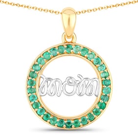 0.54 CT Genuine Emerald 14K White