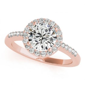 0.50 ctw Certified VS/SI Diamond Halo Ring 18k Rose Gold
