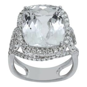 Cushion cut 6.82 carat Aquamarine ring
