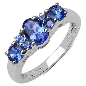 1.37 CT Genuine Tanzanite 14K White