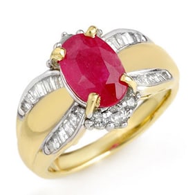 3.01 ctw Ruby & Diamond Ring 14k Yellow Gold