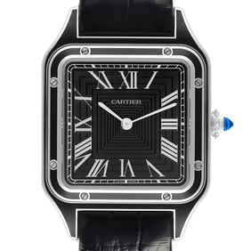 Cartier Santos Dumont Large Black Strap