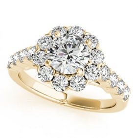 2.1 ctw Certified VS/SI Diamond Halo Ring 18k Yellow Gold