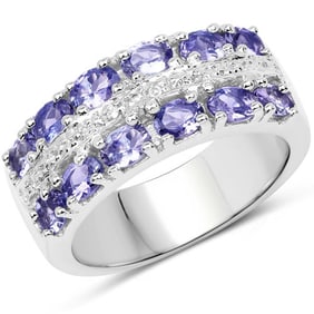 2.05 CT Genuine Tanzanite and White