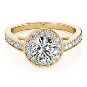 1.45 ctw Certified VS/SI Diamond Halo Ring 18k Yellow Gold