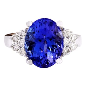 Tanzanite Diamond Ring 14K White Gold
