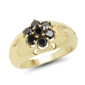 0.98 CT Genuine Black Diamond 14K