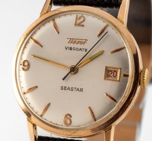 Tissot 14k Rose Gold Visodate Seaster