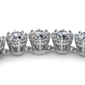 40 ctw SI Certified Diamond Necklace Vintage 14k White Gold