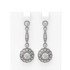 2.19 ctw Diamond Earrings 18K White Gold
