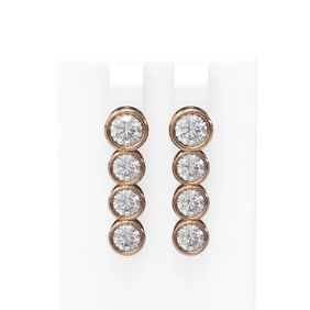 3 ctw Diamond Earrings 18K Rose Gold