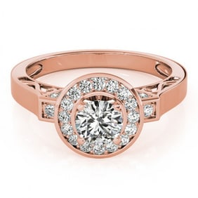 1.75 ctw Certified VS/SI Diamond Halo Ring 18k Rose Gold