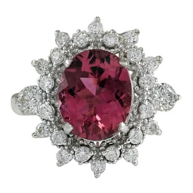 Tourmaline 14K White Gold Diamond Ring