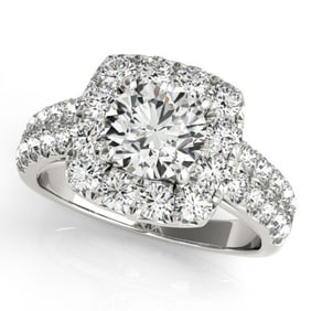 2.5 ctw Certified VS/SI Diamond Halo Ring 18k White Gold